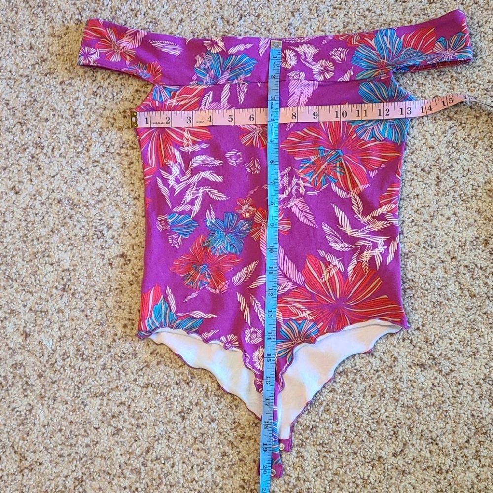 10. Free People NWT off-the-shoulder floral bodysuit - Picture 10 of 15